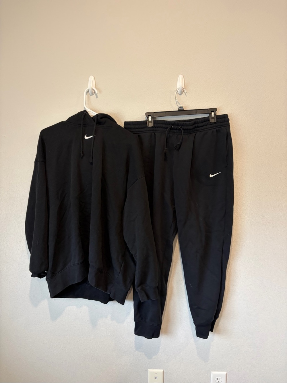 Nike Black Pullover Hoodie with White Swoosh Tag